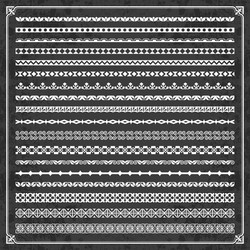 calligraphic borders in retro style on chalkboard Vector Image
