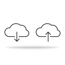 cloud storrage with upload or download arrow vector image