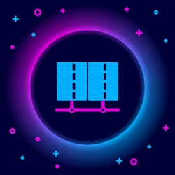 glowing neon line server data web hosting icon vector image