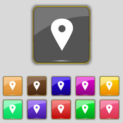 Map pointer gps location icon sign set with eleven vector