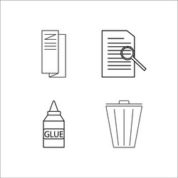 office simple linear icon setsimple outline icons vector image