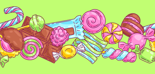 Pattern with candies and sweets background Vector Image