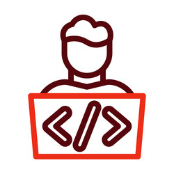 programmer thick line two color icons vector image