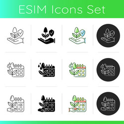 Smart farming icons set vector