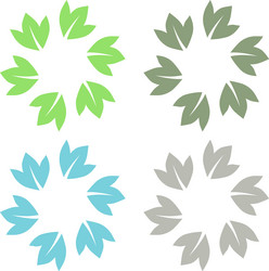 Natural product leaves in circle sign symbol logo Vector Image