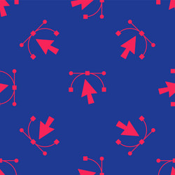 red bezier curve icon isolated seamless pattern vector image