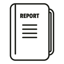 Report folder icon outline computer data vector