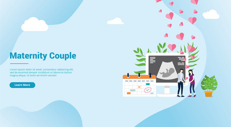 Maternity or pregnancy happy couple for website vector