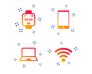 notebook and smartphone icon smart watch symbol vector image