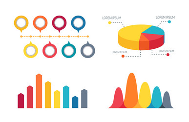 Statistic design with pie chart and bar graph Vector Image