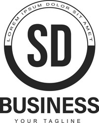 sd initial a logo design with abstract style vector image