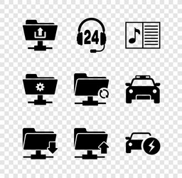 set ftp folder upload headphone for support vector image