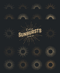 Sunblast Vector Vintage sunburst collection bursting sun rays Vector Image