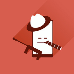flat web icon with long shadow mobile bandit vector image