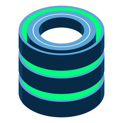 isometric cloud database computing and file vector image