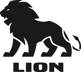 Monochrome Lion Logo Vector Image
