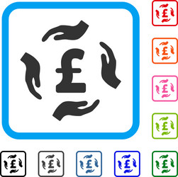 Pound care hands framed icon Royalty Free Vector Image