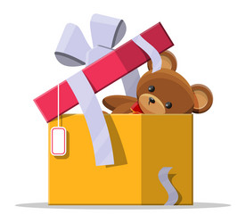Teddy bear with bow bear plush toy Royalty Free Vector Image