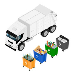 trash in garbage cans with sorted vector image