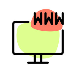 web address or link displayed on the monitor vector image