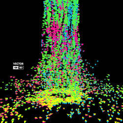 array with dynamic emitted particles futuristic vector image