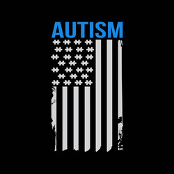 Autism Awareness Puzzle Flag T-Shirt Vector Image