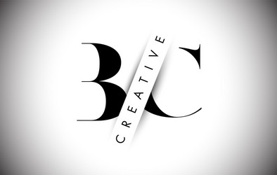 Elegant Letter BC Logo with Shadow Vector Image