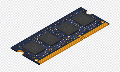 isometric random access memory ram vector image