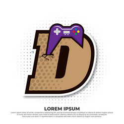 Letter d with game icon gaming console esport vector