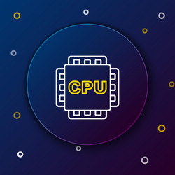 line computer processor with microcircuits cpu vector image