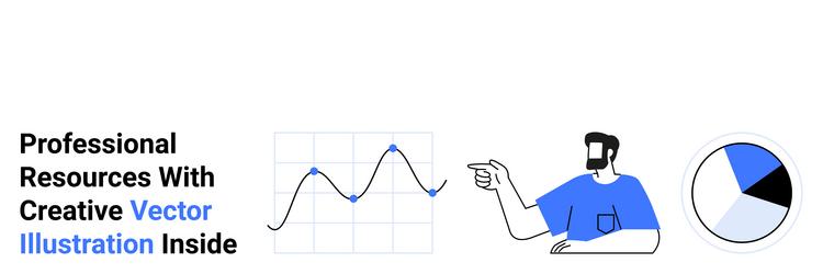 man analyzing data graph with pie chart vector image