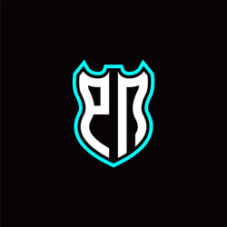 Ns initial logo design with a shield shape Vector Image