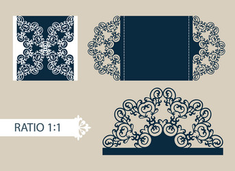 template greeting card with openwork pattern vector