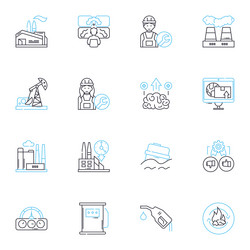 automated industry linear icons set robotics vector image