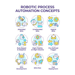 robotic process automation multi color concept vector image
