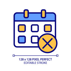 decline event in calendar pixel perfect rgb color vector image