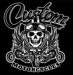 Skull Motorcycle Wings Art Vector Image