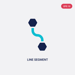 Two color line segment icon from geometry concept vector