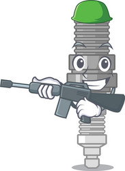 Army spark plug in the character shape vector