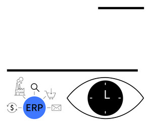 erp system integration with time management vector image