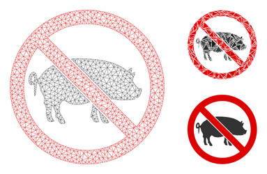 stop pig mesh network model and triangle vector image