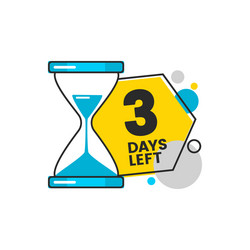 three days left sale banner with a timer and digit vector