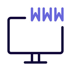 web address or link displayed on the monitor vector image