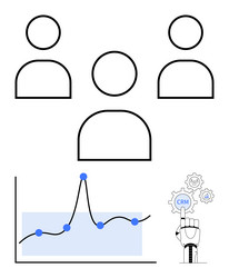 integrating crm with data analysis and teamwork vector image