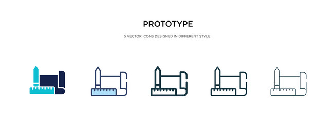 Prototype icon in different style two colored vector