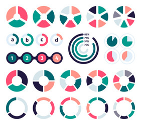 Pie Chart Data Visualization Set vector image
