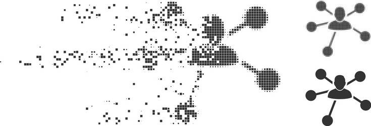 dissolving pixel halftone user relations icon vector image
