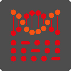 dna code rounded square button vector image