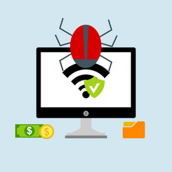 hacker activity computeralert notification vector image