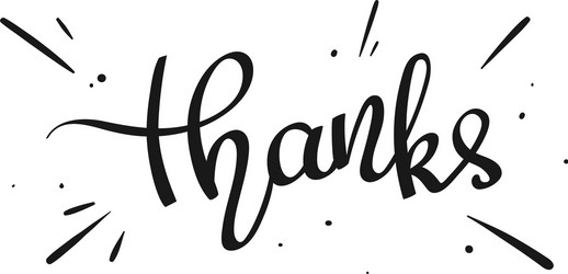 Handwritten word thanks vector